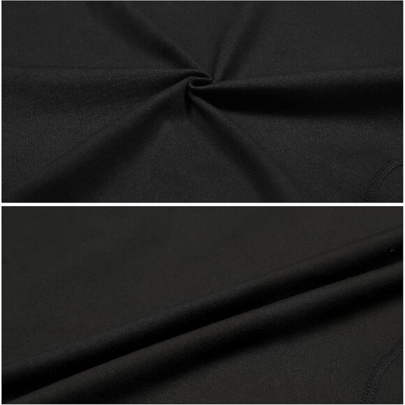 Feoya Womens Black Long Sleeves Athletic Tank Top Full Zip Up T shirt for Yoga - Picture 4 of 7